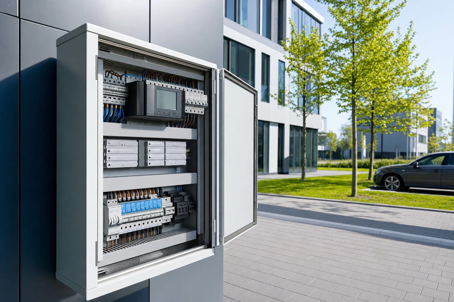 Schaltschrank mit Lastmanagement in einem Betrieb